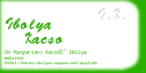 ibolya kacso business card